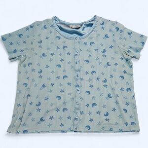 Croft & Barrow Light Blue Satin Sleep shirt